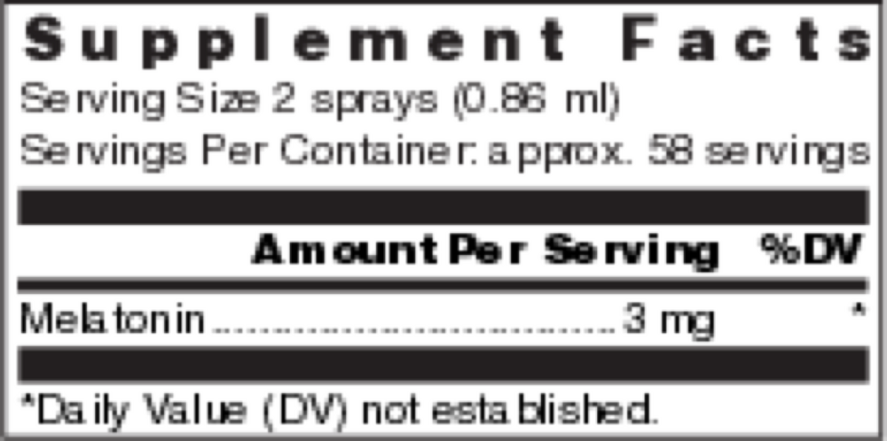 Klean Athlete Klean Melatonin 50 milliliter supplement facts label
