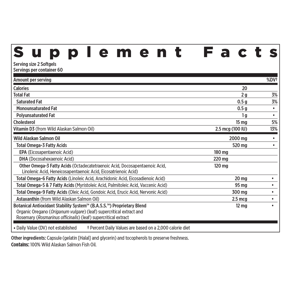 New Chapter Wholemega 1000 mg 120 softgel supplement facts label