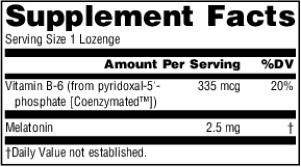 Source Naturals Melatonin Orange 120 lozenge supplement facts label