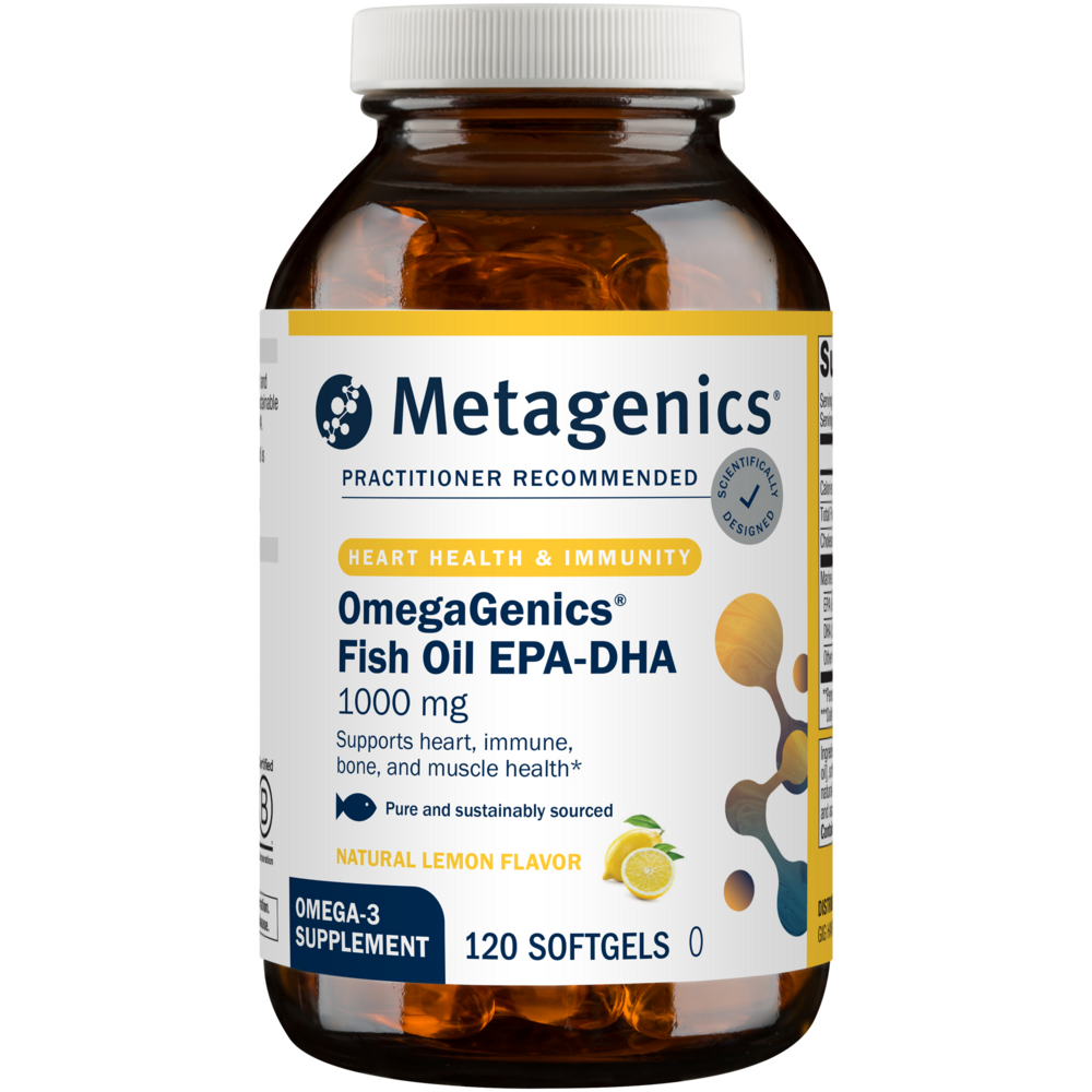 Metagenics OmegaGenics EPA-DHA 1000 Fish Oil 120 softgel - Premium Omega-3 Support for Heart, Brain, and Joint Health