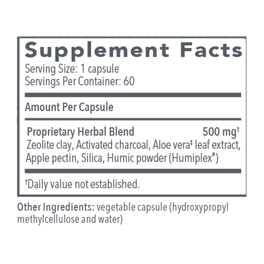 Biocidin Botanicals G.I. Detox 60 capsule supplement facts label