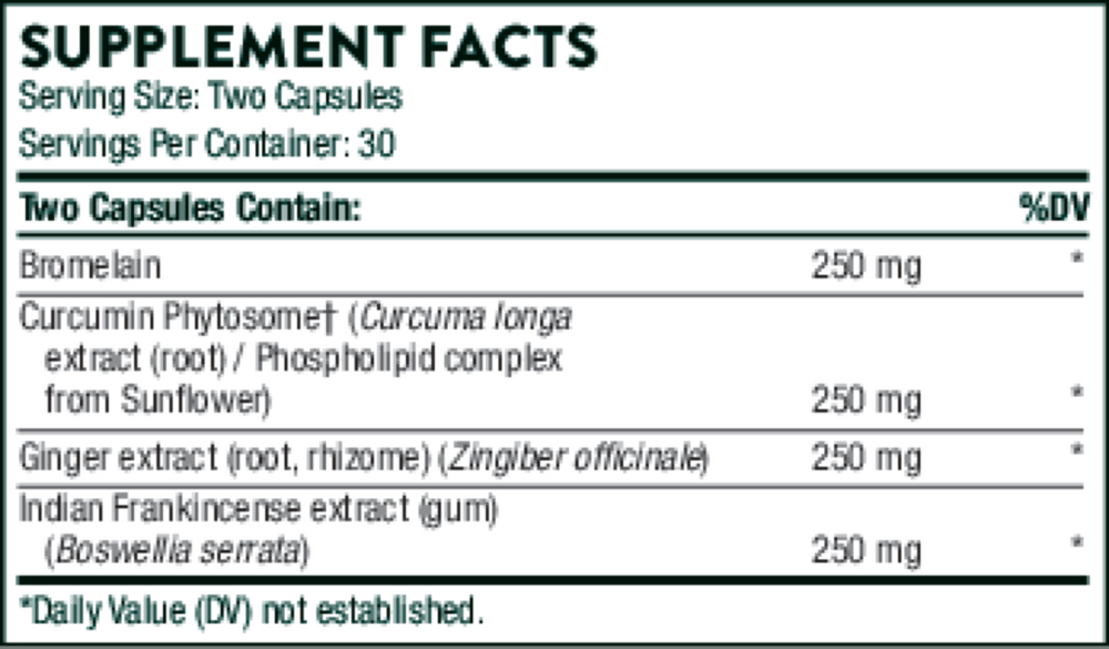 Thorne Phytoprofen 60 capsule supplement facts label