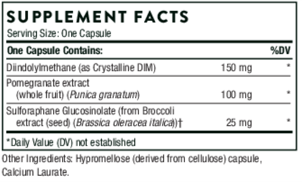 Thorne Hormone Advantage 60 capsule supplement facts label