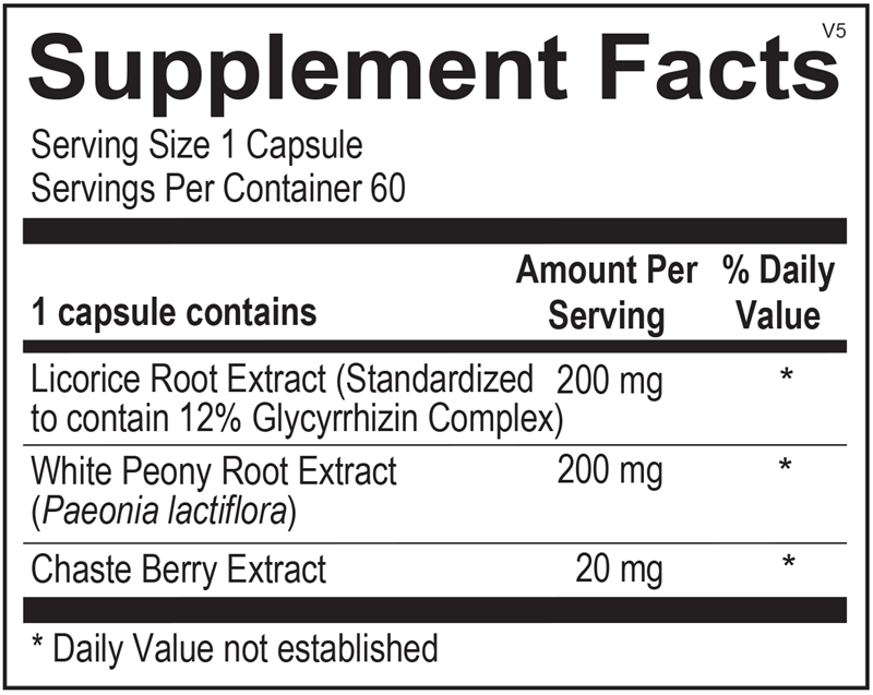 Ortho Molecular Products Balance 60 capsule supplement facts label