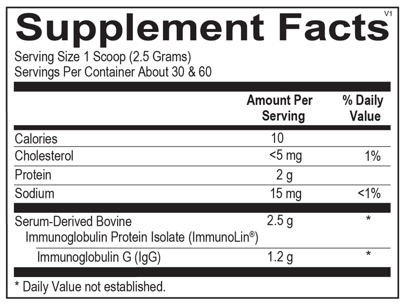Ortho Molecular Products SBI Protect® Powder 150 gram supplement facts label