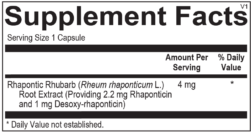 Ortho Molecular Products RHUBESTRYN™ 30 capsule supplement facts label