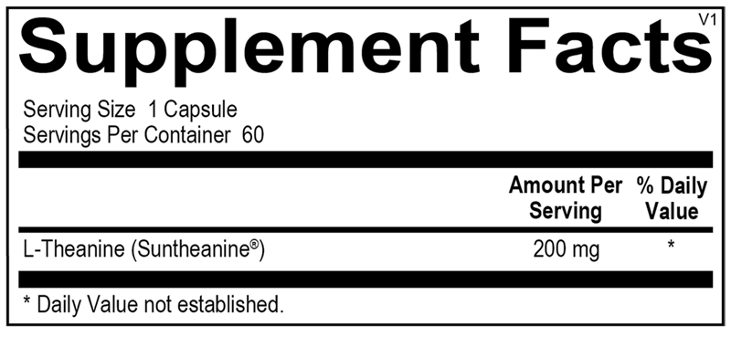Ortho Molecular Products L-Theanine 60 capsule supplement facts label