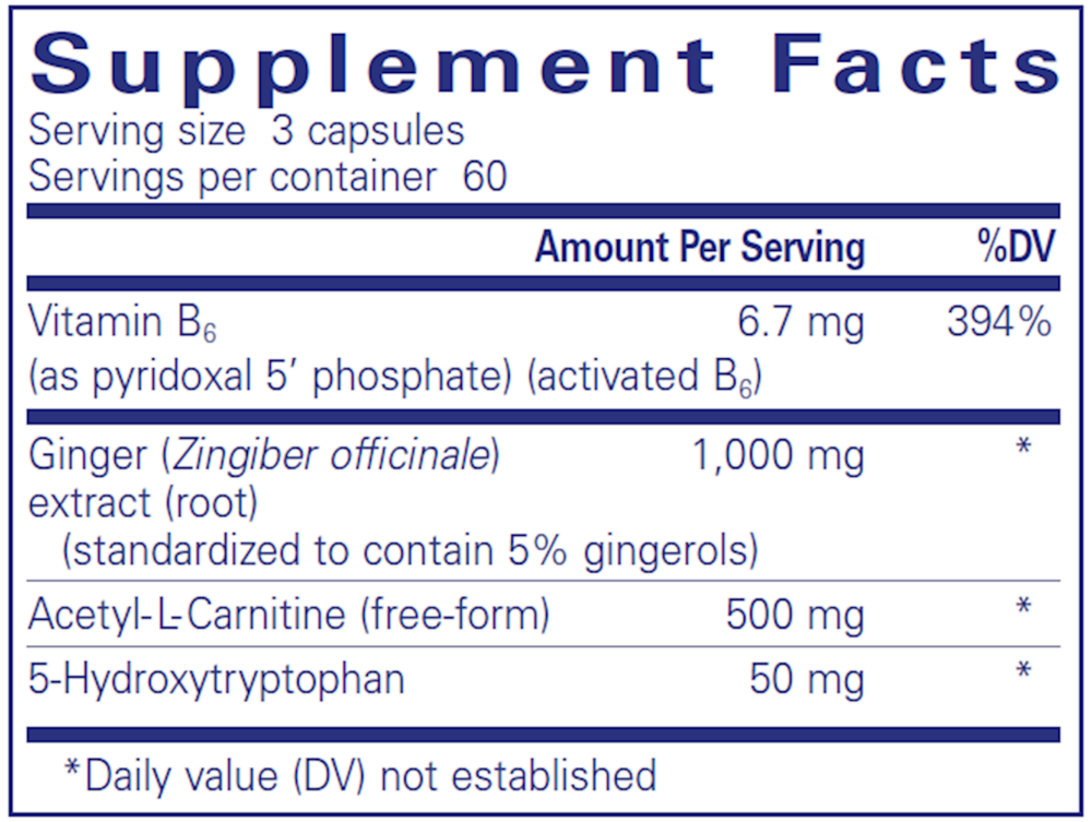 Pure Encapsulations MotilPro 180 capsule supplement facts label