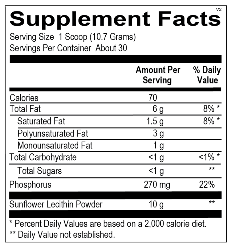 Ortho Molecular Products BioPC Pro 321 gram supplement facts label