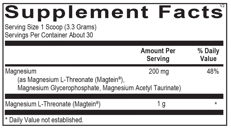 Ortho Molecular Products CereMag 99 gram supplement facts label