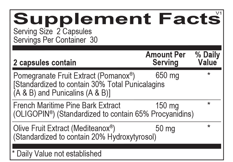 Ortho Molecular Products Lipitrol OX 60 capsule supplement facts label