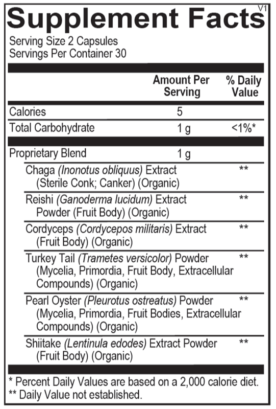 Ortho Molecular Products MycoActive 60 capsule supplement facts label