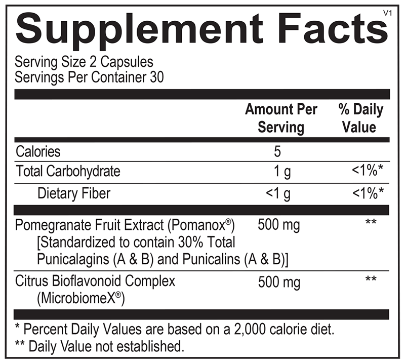 Ortho Molecular Products PhytoPre 60 capsule supplement facts label