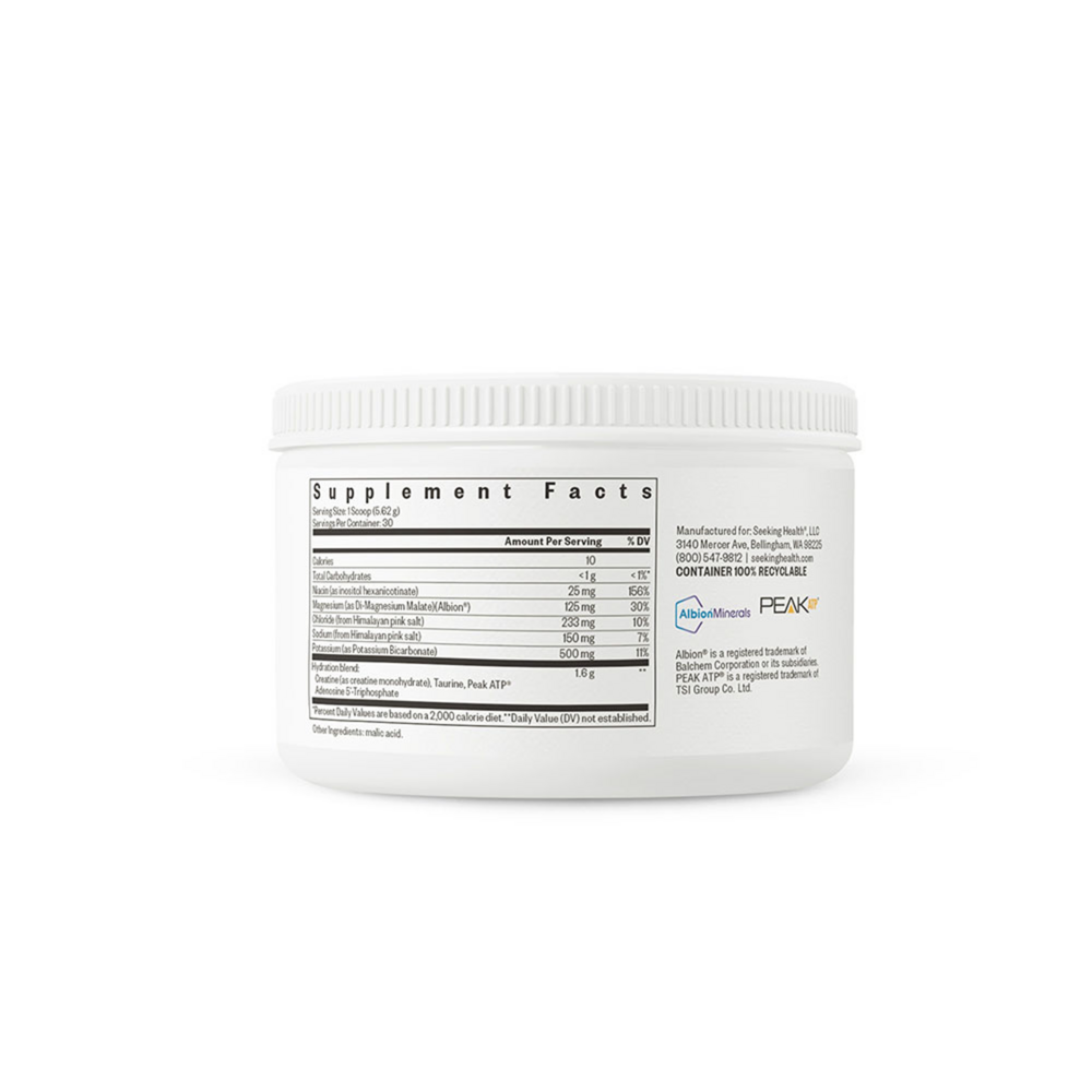 Seeking Health Optimal Electrolyte Unflavored 168.6 gram supplement facts label